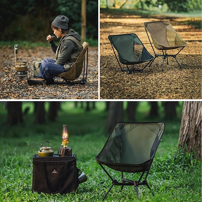 Lightweight and Comfortable Black Beach Chair Outdoor Camping Aluminum Alloy Ultra-Lightweight Dual-Purpose Folding Chair Khaki Suitable for Mountaineering and Hiking Camping Multi-Color Avail