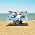 Cute Fat Chubby Panda Bear Sticker Blue Camping Sun Shelter Beach Tent Portable Beach Sun Shade Outdoor Canopy for Camping Trips Fishing Picnic