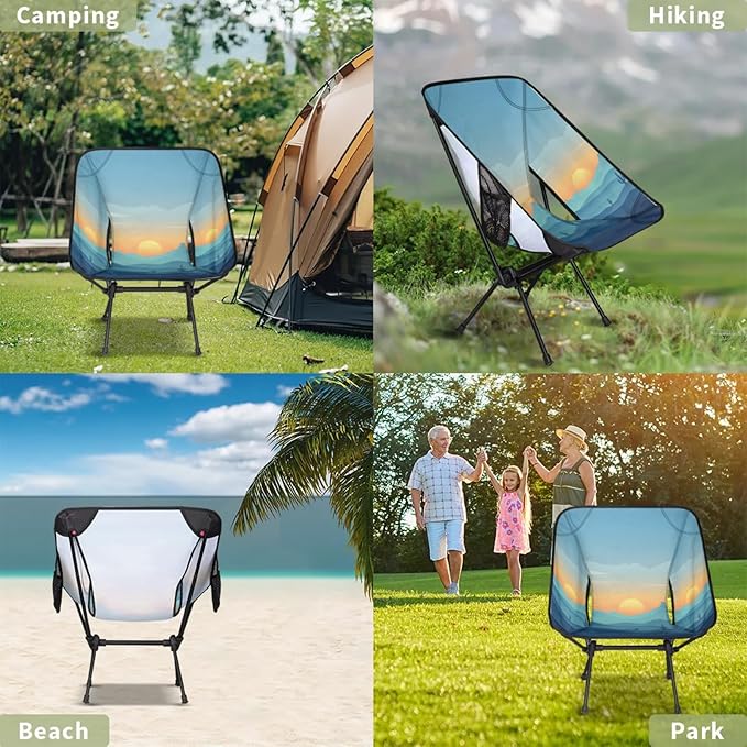 Honeybaby Folding Camping Chair Mountain Cactus Sun Camping Chairs Lightweight Portable Chair Outdoor Foldable Chairs for Camping Travel Picnic Beach Hiking