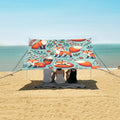 Funny Foxes Plants Camping Sun Shelter Beach Tent Portable Beach Sun Shade Outdoor Canopy for Camping Trips Fishing Picnic