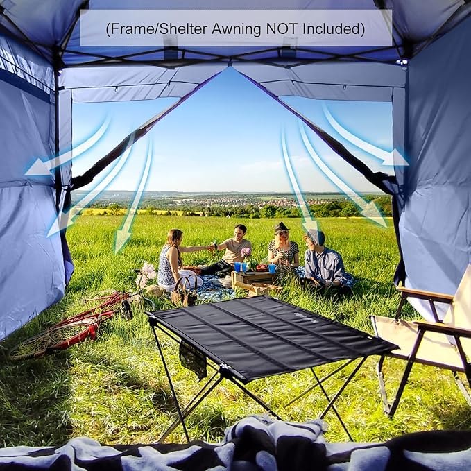 KAMPKEEPER 5pcs Sidewalls for 10X10 Commercial Instant Canopy Tent Converts Canopies into Tent for Camping with Removable SUV Tailgate (Canopy Pole/Shelter NOT Included) (Blue)