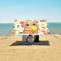 Cartoon Bear Camping Sun Shelter Beach Tent Portable Beach Sun Shade Outdoor Canopy for Camping Trips Fishing Picnic