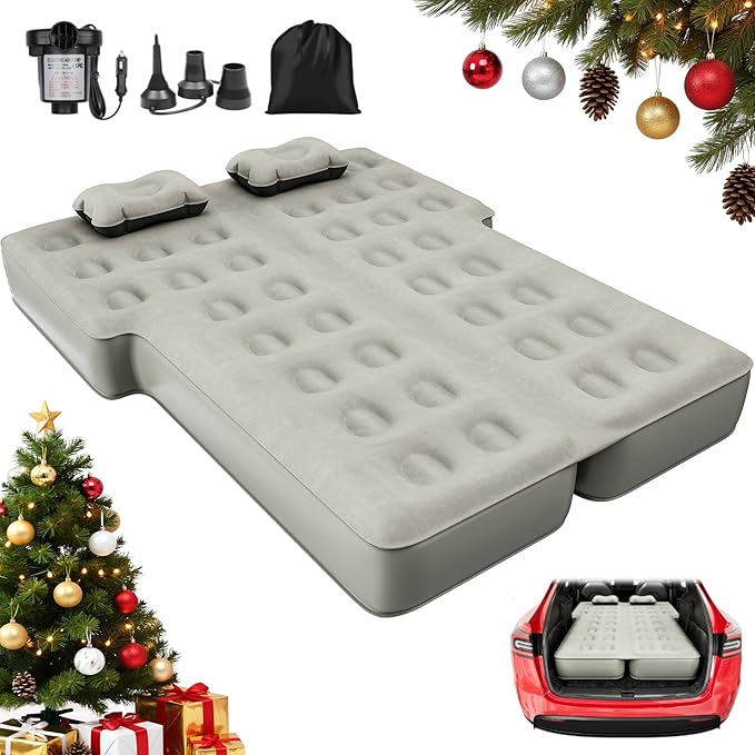 YITAHOME 10'' SUV Air Mattress Inflatable Car Bed with Electric Pump &amp Accessories for Camping Road Trips &amp Travel Fits for 4Runner Jeep Wrangler &amp Most SUVs (Gray)