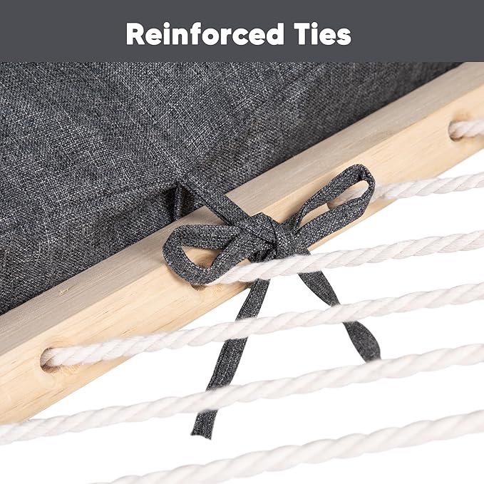 SUNCREAT Detachable Extra Large Outdoor Hammock Pillow with Ties Dark Gray