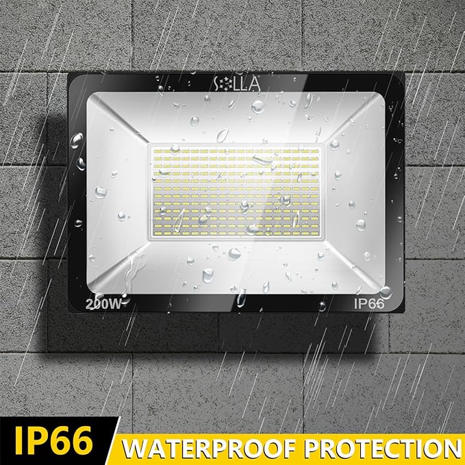200W LED Flood Light Outdoor 20000lm Super Bright Security Light 1060W Equivalent 3000K Warm White IP66 Waterproof Outside Floodlights LED Arena Light for Garage Garden Yard