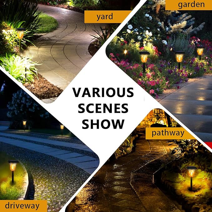 Swingers Solar Lights Outdoorwith Upgraded 2nd-gen Flame techLED Solar Torch Lights with Flickering FlameWaterproof Outdoor Garden Light for Christmas Garden Landscape Path Yard Patio (4)