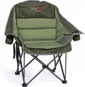 Oversized Camping Chair Portable Folding Padded Camp Chairs with Side Pocket Cup Holder Heavy Duty Support 500LBS Outdoor Lounge Chair for Adults Fishing Sports Trip Green