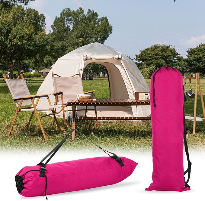 PATIKIL Foldable Camp Chair Replacement Bag 2 Pcs Camping Chairs Folding Chair Carry Bag with Adjustable Shoulder Strap for Outdoor Camping Fishing Storage Rose Red Black