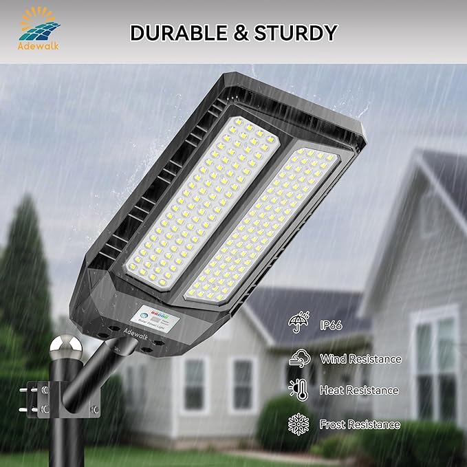 6000W Solar Lights Outdoor Waterproof 7000K Dusk to Dawn Outdoor Solar Street Light Motion Sensor with Remote LED Security Flood Light for Outside Garden Yard Pathway Garage Parking Lot 2 Pack
