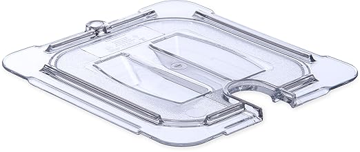 Carlisle FoodService Products Storplus 1/4 Size Notched Universal Food Pan Lid with Molded Handle for Catering Buffets and Restaurants Polycarbonate Clear (Pack of 6)