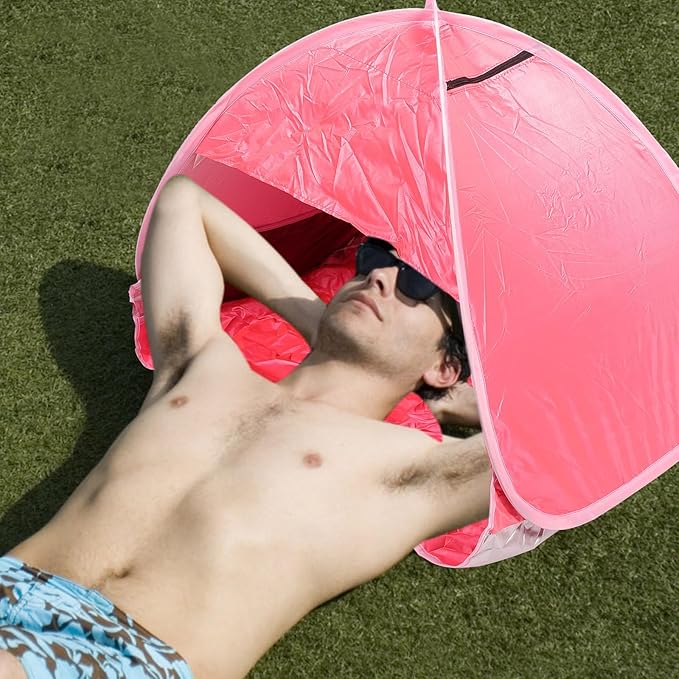 Instant Pop-Up Beach Tent Portable Sunshade Shelter Foldable Camping Hiking Tent with UV Protection Large Red for Travel and Picnic Outdoors