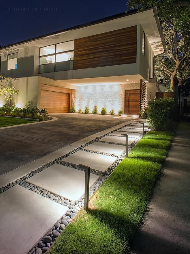 LEONLITE 5CCT LED Low Voltage Landscape Pathway Light 5W Anti-Glare Path Lights Aluminum IP65 Outdoor Sidewalk Lights Wired ETL 16 Inch 1800K/2700K/3000K/4000K/5000K Oil Rubbed Bronze Pack of 6