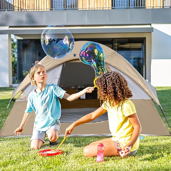 Camping Tent 2-4 Person Waterproof Windproof Tent with Rainfly Easy Set up-Portable Dome Tents for Camping…