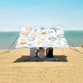 Cute Seashells and Starfish Camping Sun Shelter Beach Tent Portable Beach Sun Shade Outdoor Canopy for Camping Trips Fishing Picnic