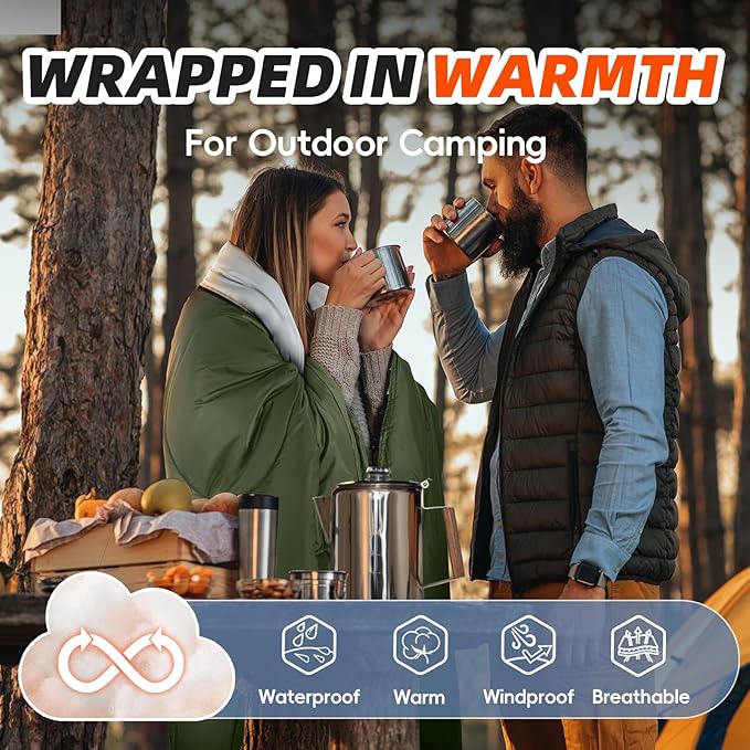 MEREZA Sleeping Bags for Adults Cold Weather Mens Warm Sleeping Bag for Big and Tall Girls Boys with Compression Sack for 3-4 Season Camping Backpacking Hiking