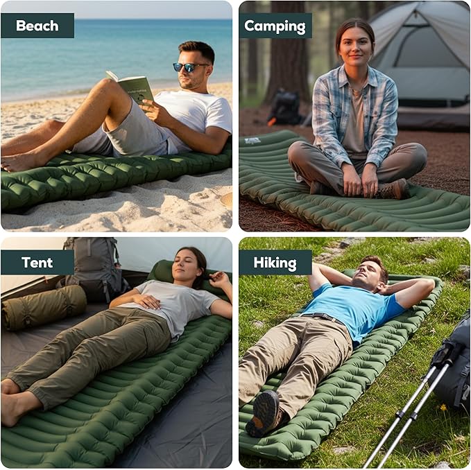 Gear Doctors® Ether 17.5oz Ultralight Camping Sleeping Pad – Backpacking Air Mattress – Camping Mattress Pad – Compact Inflatable Sleeping Mat for Backpacking Comfortable Outdoor Hiking Tent Travel