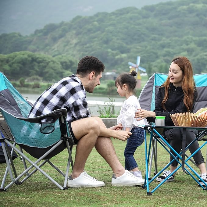 SUNNYFEEL Oversized Folding Camping Chair Portable Chairs for Outdoor Patio Garden Lawn Padded Sofa for Adults (2 Pack)