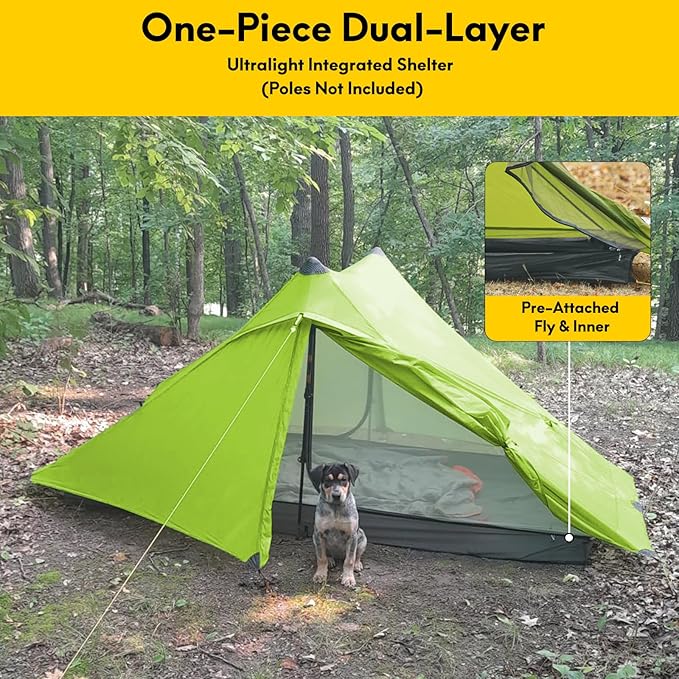 LANSHAN Ultralight Tent 3-Season Backpacking Tent for 1-Person or 2-Person Camping Trekking Kayaking Climbing Hiking