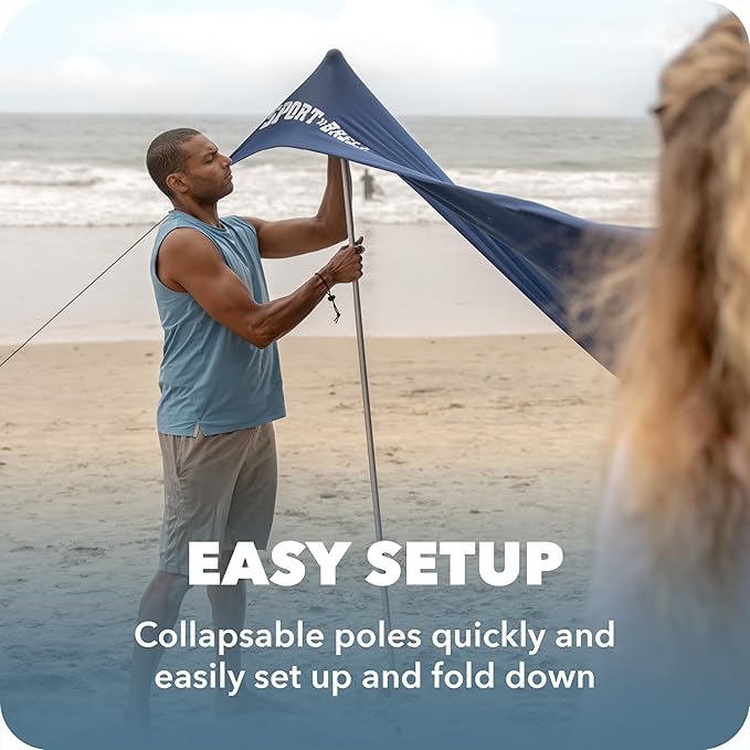 Sport-Brella Sol-Breeze Shelter UPF 50+ Sun and Rain Canopy for Camping Beach and Sports Events (10x10)