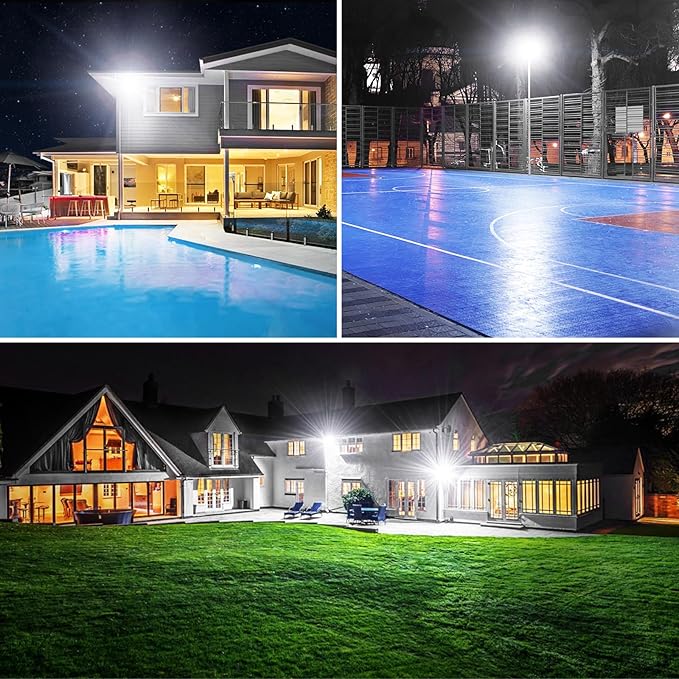 Onforu 120W LED Flood Light Outdoor 12000LM Security Lights IP66 Waterproof Outdoor LED Lights 6500K Daylight White Floodlight for Garage Yard Garden Stadium Playground Arena(2 Pack)