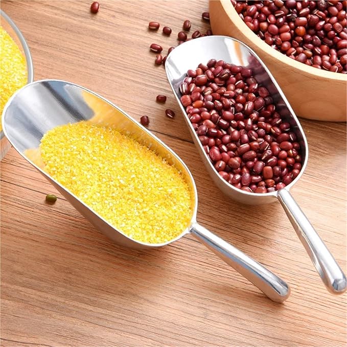 3PC Stainless Steel Scoop Set | Ice Shovel For Pet Grains | Multi-Use Commercial Kitchen Tool Rustproof