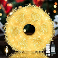 Fairy Lights Plug inDailyart 3000 Led Cluster Lights with Timer 195Ft Waterproof Warm Twinkle String Light with Remote for Bedroom Wreath Garland Window Wedding Christmas Tree DecorationSliver Wire