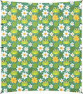 Camping Sun Shelters Cute Frog Flower with Leaf Background Beach Canopy 126 * 110.2in