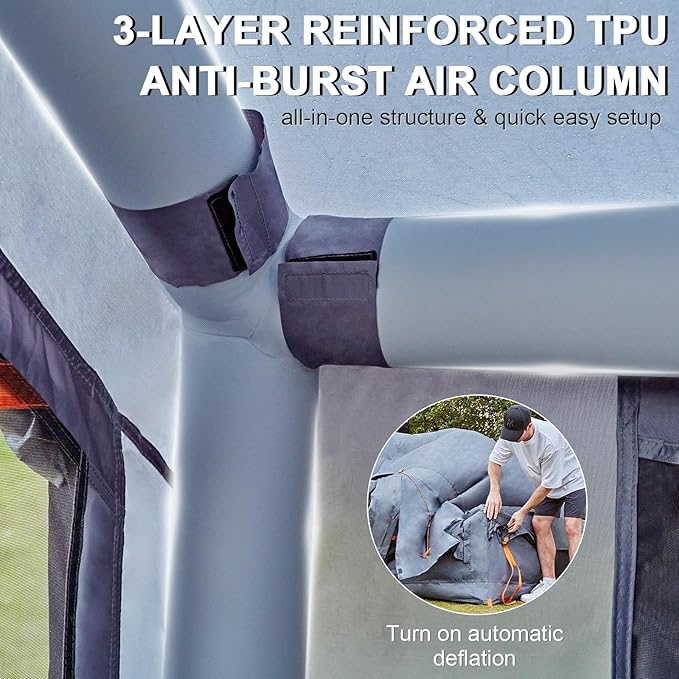 Inflatable Tents for CampingEasy Blow Up Tent with Hand Pump4 Seasons Waterproof Air Inflatable Camping Tent House for Family Weekend Camping