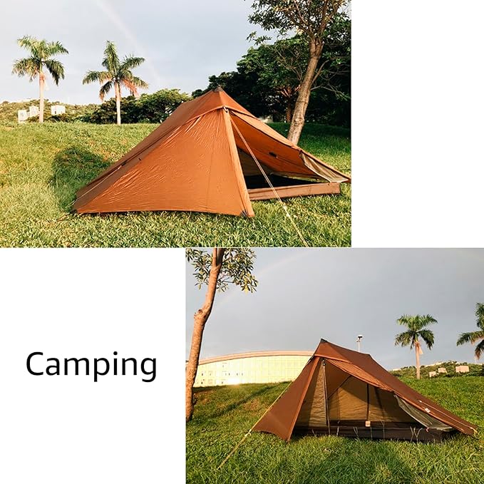 3FULGEAR Lanshan 2 Pro Tent 2 Person Ultralight Camping Tent 3/4 Season Professional 20D Silnylon Rodless Tent for Camping Climbing Hiking