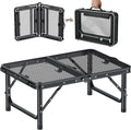 HOMGEN Folding Grill Table Portable-3 Adjustable Height 30/20/9.9 Inch Camping Table-Durable Load-bearing 66lbs-Campact Designed Aluminum Iron Small Folding Table-23*16 Inch Size-For Travel/Picnic/BBQ