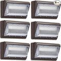 ledmo 120W LED Wall Pack Light Outdoor 6 Pack Exterior Commercial Lighting Fixture Waterproof Wall Mount for Parking Barn Warehouse Shop