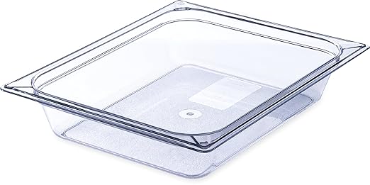 Carlisle FoodService Products Storplus 1/2-Size Food Pan for Catering Buffets and Restaurants Polycarbonate 2.5 Inches Deep Clear (Pack of 6)