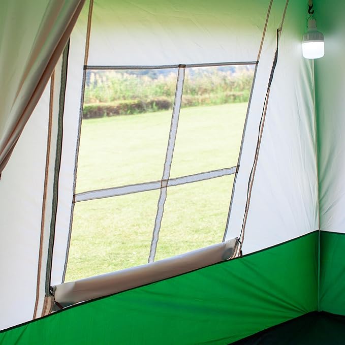 KTT Large Tent 8-10-12 PersonFamily Cabin Tents2 Rooms2 Doors and 4 Windows with MeshStraight WallWaterproofDouble LayerBig Tents for OutdoorPicnicCampingFamily Gathering