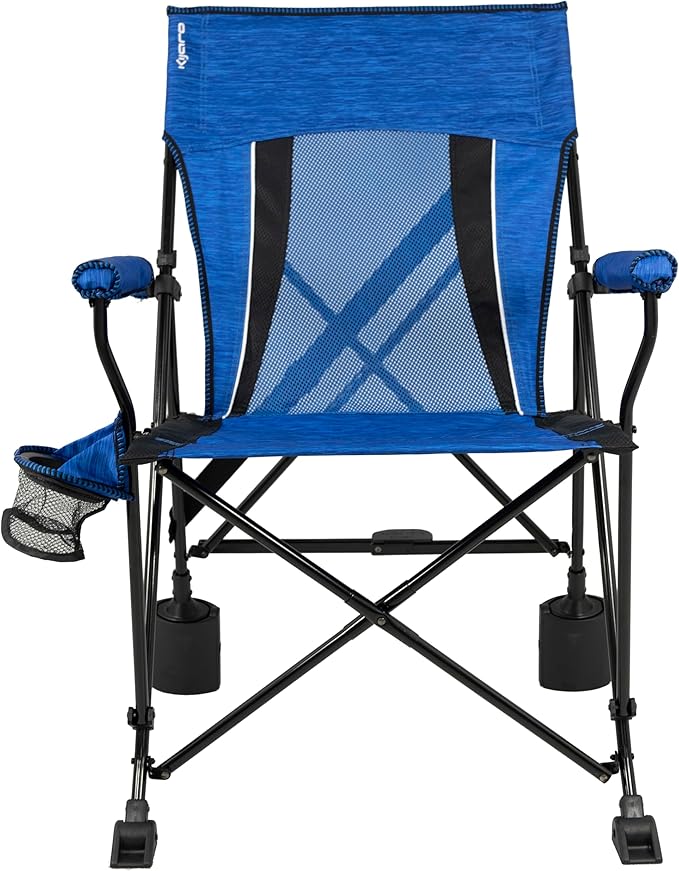 Kijaro Rok-it Rocking Camp Chair - Enjoy The Outdoors with a Rocker Camp Chair - Multipurpose Portable Rocking Chair Folding Chair Lawn Chair and Sports Chair - Maldives Blue