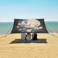 Bolaz Beach Canopy Tent Sun Shade9'×10.5' Large Family Beach Shade UPF50+- Outdoor Shade for Camping Trips FishingFlowers Moon