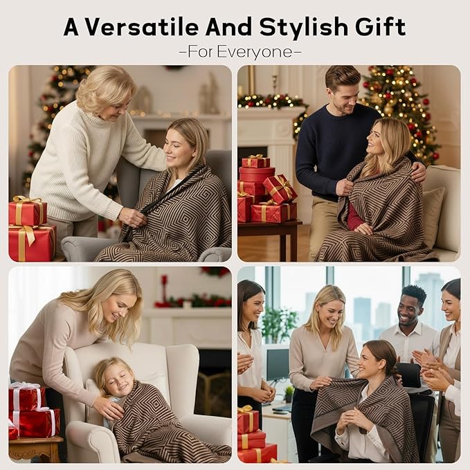 Travel Blanket Airplane - Ultra Soft &amp Lightweight Knit Design Compact Airplane Blanket53x72 InchStylish Travel Shawl Wraps for FlightsOfficeHome UseTravel Essentials &amp Gifts