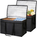 Bodaon 2-Pack Insulated Food Delivery Bag XXXL Grocery Shopping/Catering/Pizza Cooler Bags Rideshare Delivery Bag Cold/Hot Styrofoam Carrier for Travel/Car Warmer/Froze