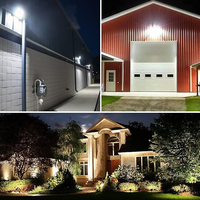 100W Outdoor LED Flood Light with Plate 5000K Daylight 13000LM 120V UL Waterproof LED Security Flood Lighting for Wall Wash/Sign/Flagpole/Tree/Yards/Advertising Boards