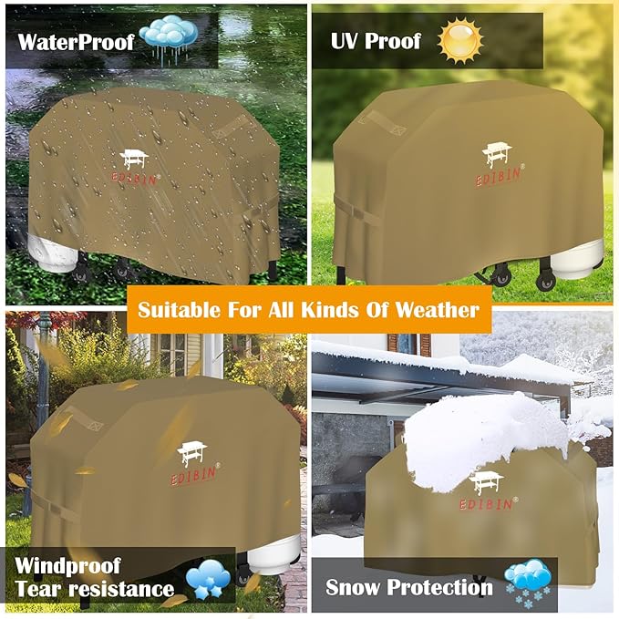36 Inch Griddle Cover Fits for Blackstone 36 inch Flat Top Gas Griddle 1554 1825 1984 Heavy Duty Waterproof 36 Griddle Cover Fit Royal Gourmet GD401 Fit Blackstone 36 inch Griddle(Tan)