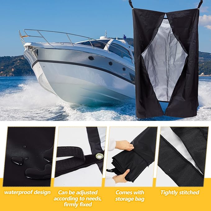 Boats Privacy Curtain Changing Room with Bag Portable Privacy Tent Easy Up Pontoon Enclosure Partition for Pontoons Boat Hanging Tent 27 W x 30 D x 72 H(Black)