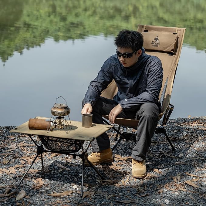 ONETIGRIS Tigerblade High Back Camping Chair with Pillow Design Comfortable Widened Seat Folding Chair