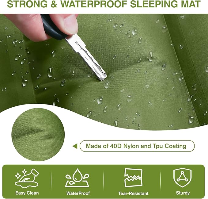 Sleeping Pad for Camping 5 Extra-Thick Camping Mat with Pillow Built-in Foot Pump Ultralight Inflatable Sleeping Mat for Camping Backpacking Hiking Camp Tent