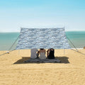 ALAZA Shark Stripes Beach Tent Sun Shelter UPF50+ Protection Beach Shade Canopy w/ 4 Sandbags for Outdoor Camping Fishing Backyard Fun Picnic 10x9 ft