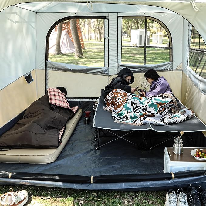 REDCAMP 2 Person Oversize Camping Cots for Adults 56'' Extra Wide Sleeping Cots Heavy Duty XXXL Cots Portable for Outdoor Indoor Office Grey