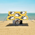 Cute Chubby Fat Penguin Camping Sun Shelter Beach Tent Portable Beach Sun Shade Outdoor Canopy for Camping Trips Fishing Picnic