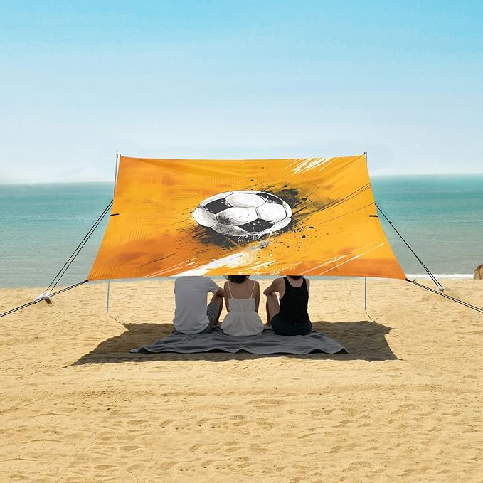 Camping Sun Shelters Graphic Design Soccer Beach Canopy 126 * 110.2in