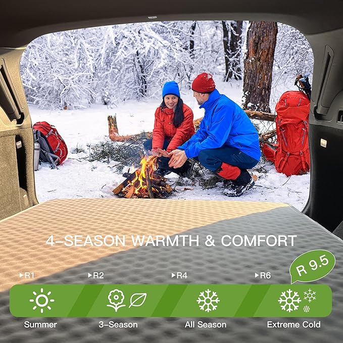 Upgraded Hybrid Foam &amp Air SUV Mattress with Rechargeable Built-in Pump Quick Inflation &amp Deflation 4 Ultra-Thick Comfortable Mattress for Car Camping &amp Road Trips Perfect for Mid &am