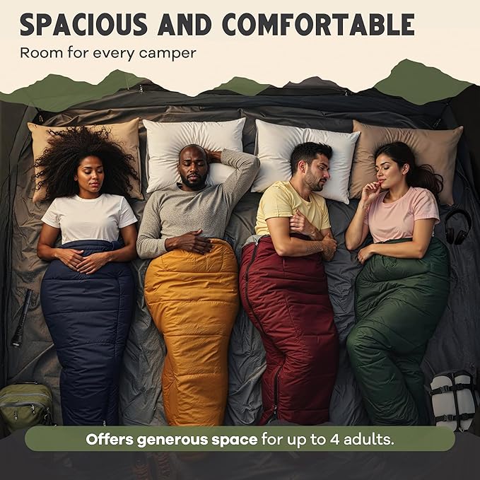 CloudCamp Inflatable Tents for Camping- 6 People Waterproof Oxford Fabric(210D) Quick Setup Air Tent with Manual &amp Battery Pump UV Protection 4-Season Inflatable Tent