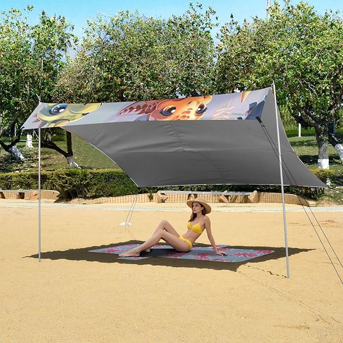 Beach Tent Sun Shelter Mini Dinosaurs Lightweight &amp Easy Setup Beach Shade Canopy for Camping Fishing