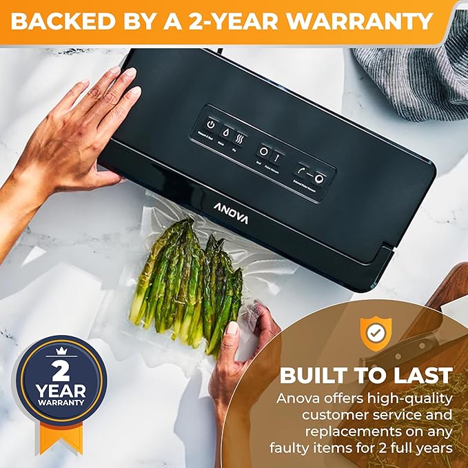 Anova Culinary Precision Vacuum Sealer Pro Includes Large Bag Roll (19ft) Wet &amp Dry Dual Food Vacuum Sealer Machine for Sous Vide and Long-Term Storage 2-Year Warranty
